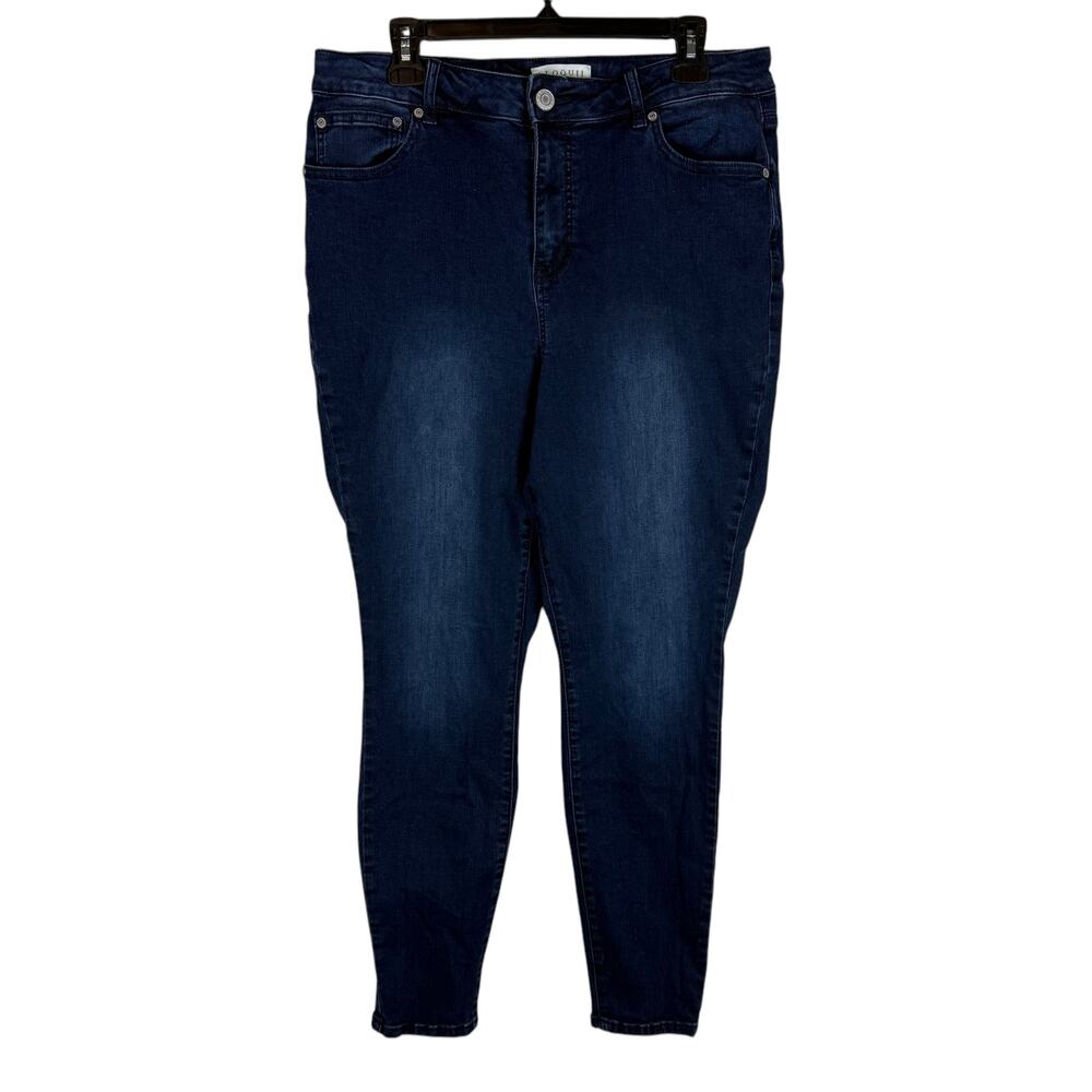 Eloquii Jeans Women 16 Blue Denim Stretch 5-Pockets High-Rise Skinny Leg Classic